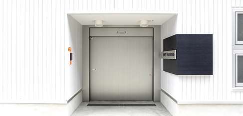 セキュリティ万全！ 大型バイク専用設計の新築パーキング