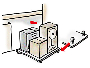 キュラーズ トランクルーム　キャスター台車で押入れの奥も有効活用術